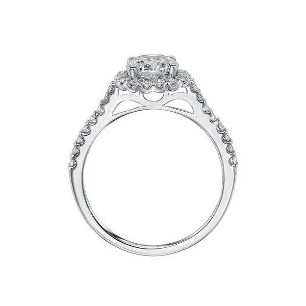 14k White Gold Halo Engagement Ring Image 3 The Ring Austin Round Rock, TX