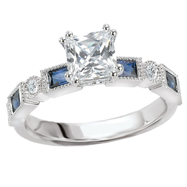 14k WG Diamond and Sapphire Engagement Ring The Ring Austin Round Rock, TX
