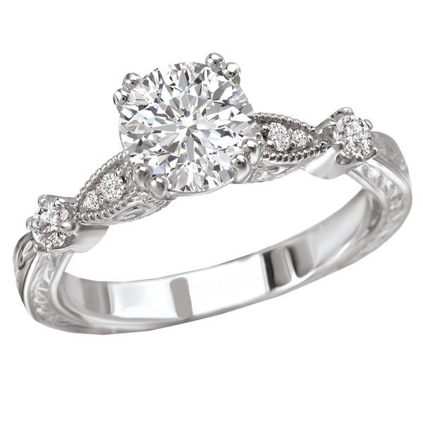 Milgrain Engraved Diamond Engagement Ring The Ring Austin Round Rock, TX