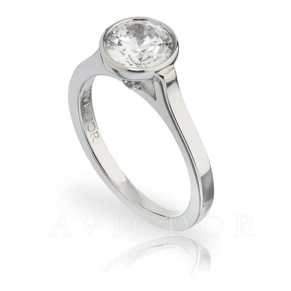 Bezel Set Peek-a-Boo diamond Engagement Ring Image 2 The Ring Austin Round Rock, TX