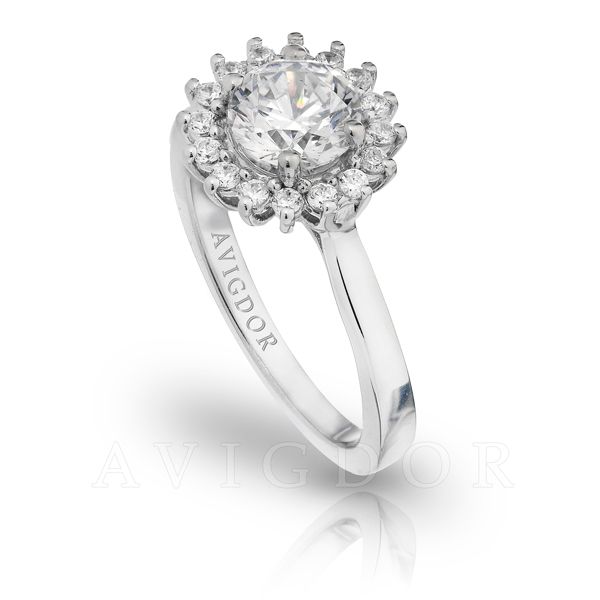 White Gold 1/5 ctw Halo Engagement Ring Image 2 The Ring Austin Round Rock, TX