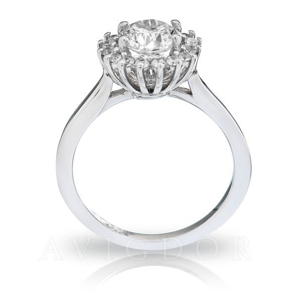 White Gold 1/5 ctw Halo Engagement Ring Image 3 The Ring Austin Round Rock, TX