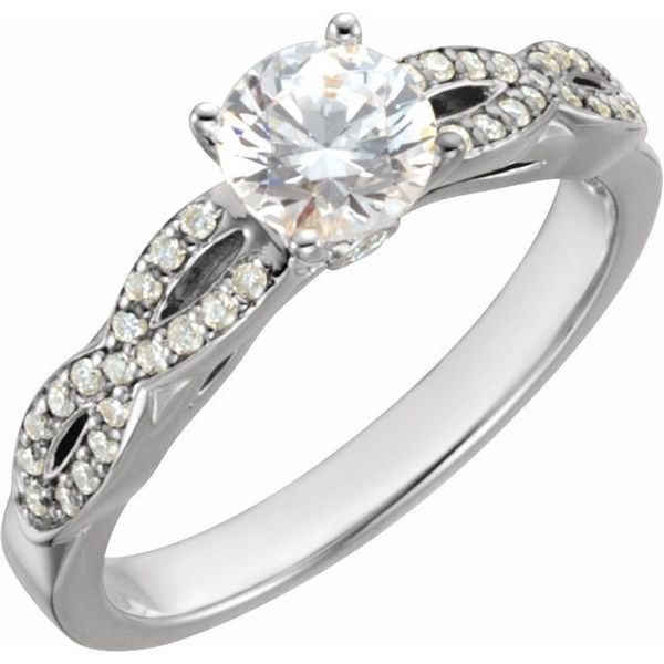 14k WG Diamond Twist Engagement Ring The Ring Austin Round Rock, TX