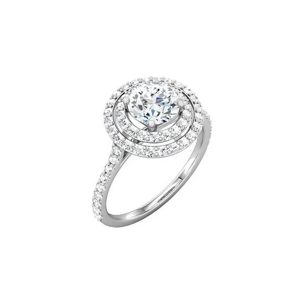 Double halo round engagement ring 5/8ctw The Ring Austin Round Rock, TX