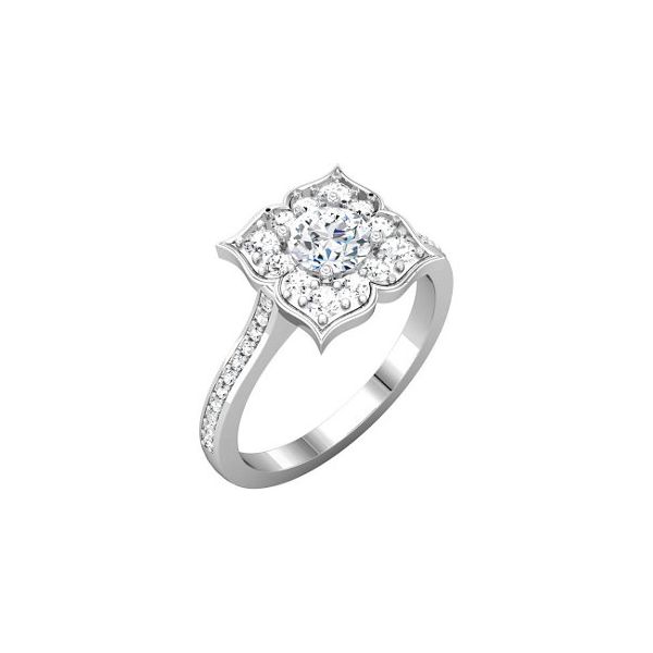Fancy Halo Diamond Engagement Ring The Ring Austin Round Rock, TX