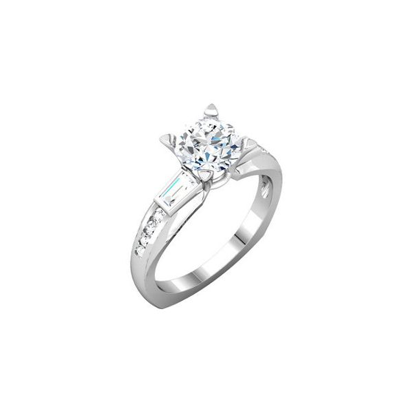 Euro Shank Baguette Diamond Engagement Ring The Ring Austin Round Rock, TX
