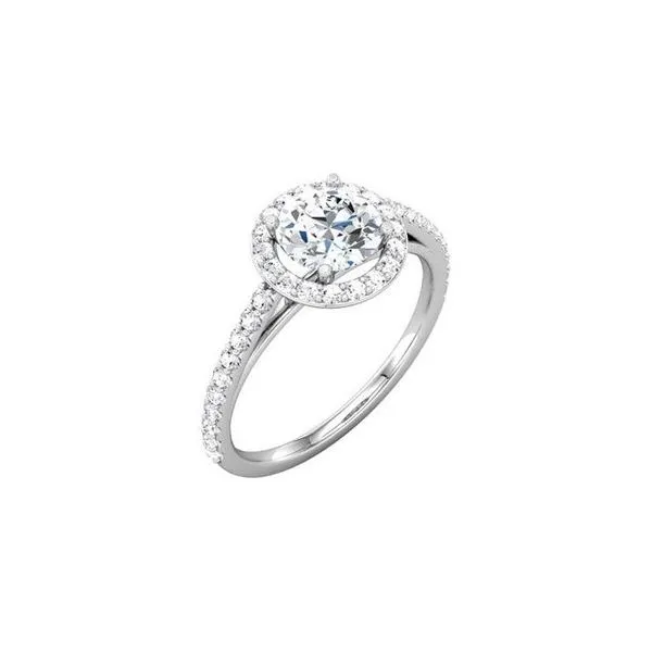 14k WG Round Halo Diamond Engagement Ring The Ring Austin Round Rock, TX