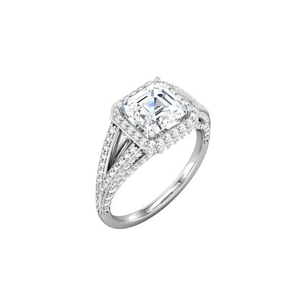 3/4 ctw Halo Split Shank Diamond Engagement Ring The Ring Austin Round Rock, TX