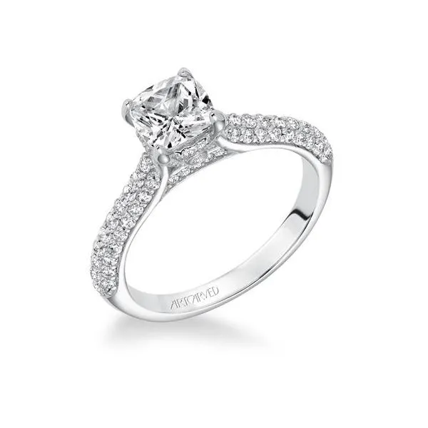 White Gold Pave Engagement Ring The Ring Austin Round Rock, TX