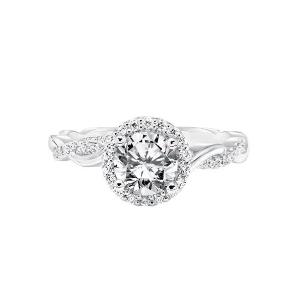 Halo with Braided Band Engagement Ring Image 2 The Ring Austin Round Rock, TX