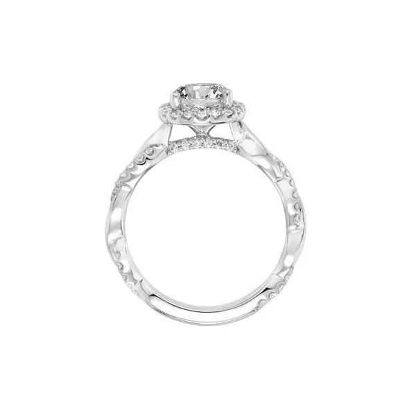 Halo with Braided Band Engagement Ring Image 3 The Ring Austin Round Rock, TX