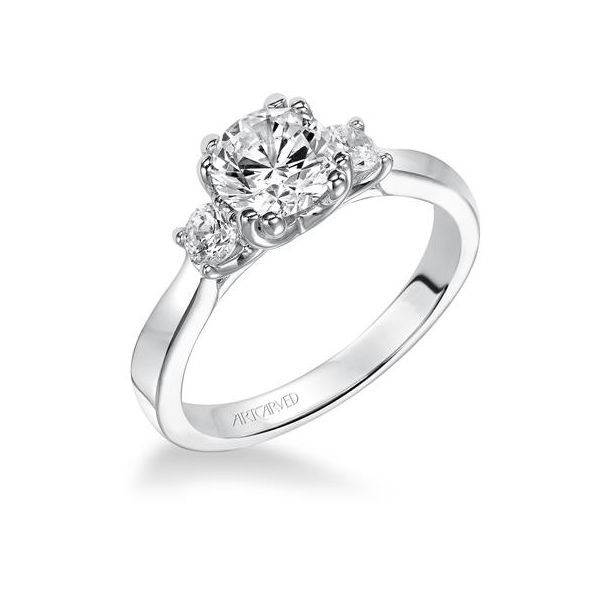 White Gold Three Stone Style Engagement Ring The Ring Austin Round Rock, TX