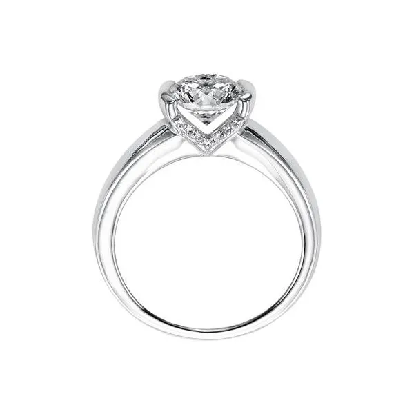 White Gold Half Bezel Engagement Ring Image 3 The Ring Austin Round Rock, TX