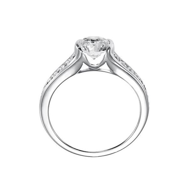 Channel Set Half Bezel White Gold Engagement Ring Image 3 The Ring Austin Round Rock, TX