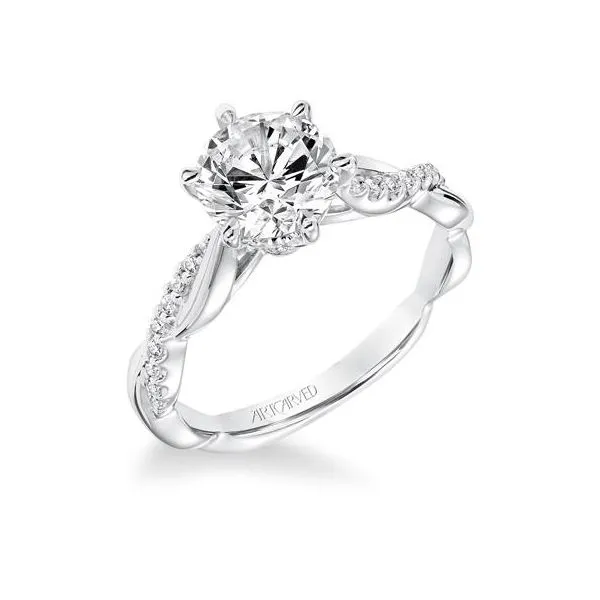 White Gold Twisty Shank Engagement Ring The Ring Austin Round Rock, TX