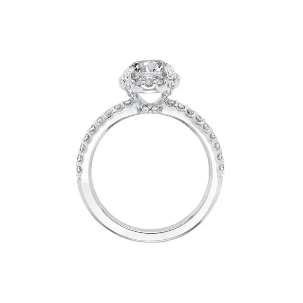 White Gold Halo Engagement Ring Image 3 The Ring Austin Round Rock, TX