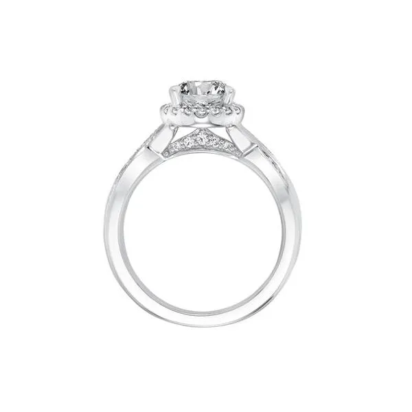 Contemporary Diamond Twisted Halo Engagement Ring Image 3 The Ring Austin Round Rock, TX