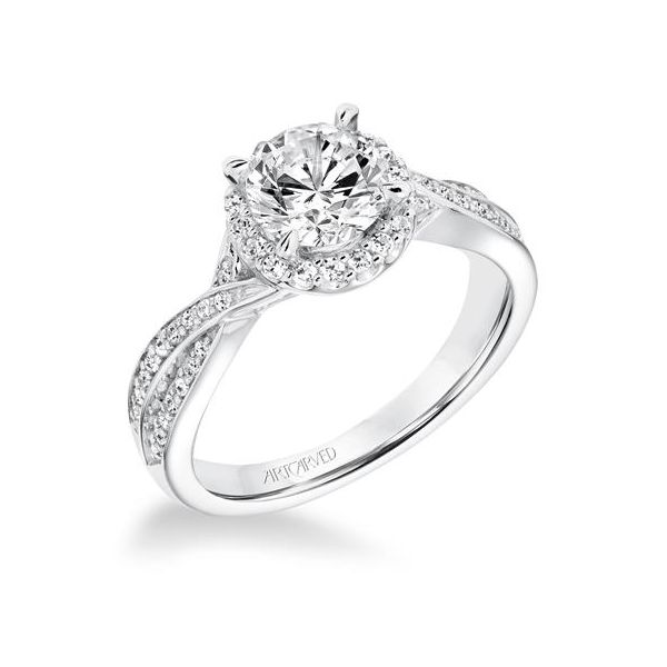 Contemporary Diamond Twisted Halo Engagement Ring The Ring Austin Round Rock, TX