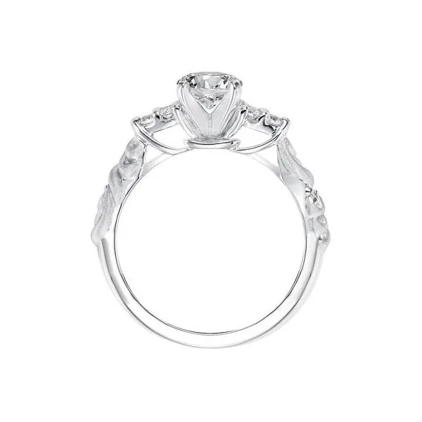 Cluster Sides Satin Finish Engagement Ring Image 4 The Ring Austin Round Rock, TX