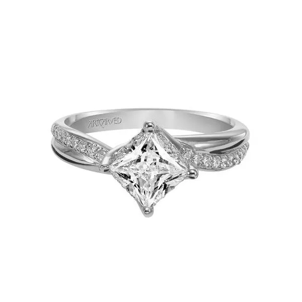 White Gold Kite Set Engagement Ring Image 2 The Ring Austin Round Rock, TX