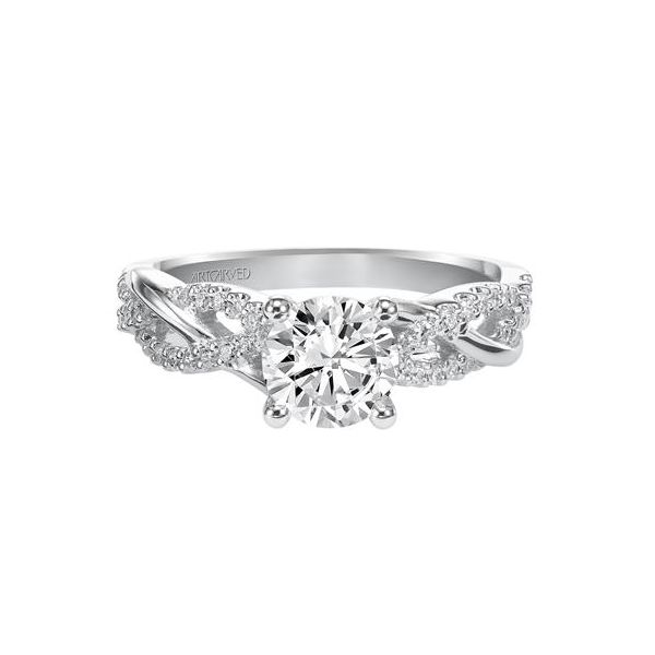 White Gold Braided Shank Engagement Ring Image 2 The Ring Austin Round Rock, TX