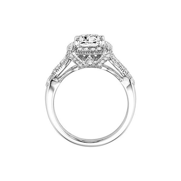 Vintage Style Square Halo Engagement Ring Image 4 The Ring Austin Round Rock, TX