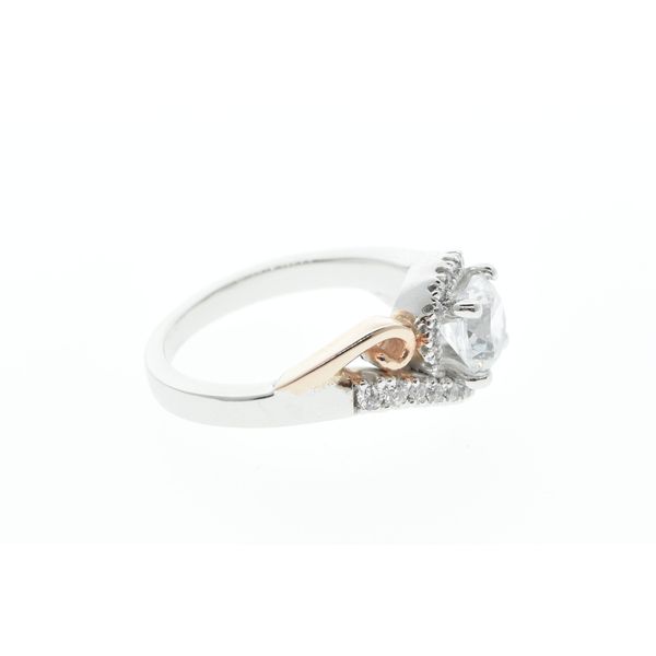 White Gold Engagement Ring with Rose Gold Detail Image 2 The Ring Austin Round Rock, TX