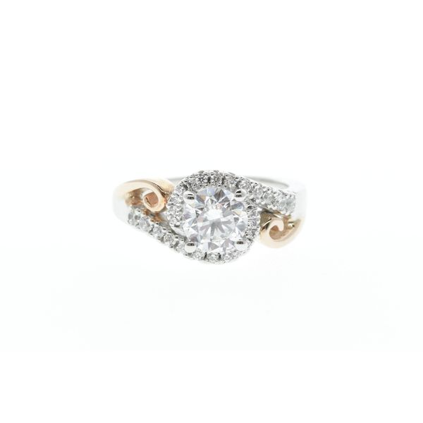 White Gold Engagement Ring with Rose Gold Detail The Ring Austin Round Rock, TX