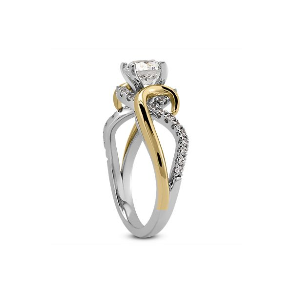 White and Yellow Gold Contemporary Engagement Ring Image 2 The Ring Austin Round Rock, TX