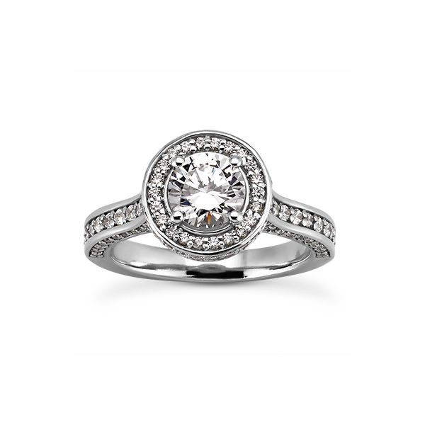 7/8 ctw Diamond Halo Engagement Ring The Ring Austin Round Rock, TX