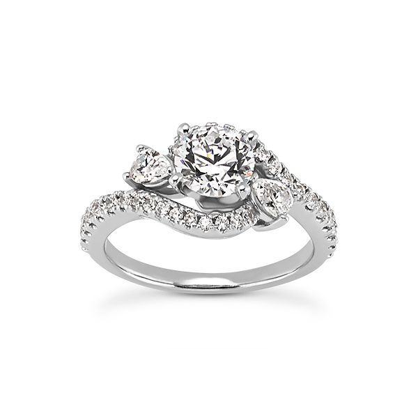 Pear Shaped Side Diamond Engagement Ring The Ring Austin Round Rock, TX