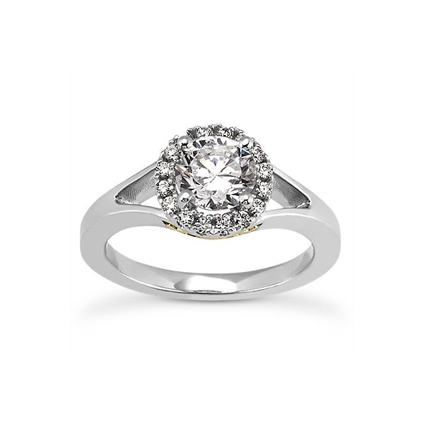 Split Shank Halo Engagement Ring The Ring Austin Round Rock, TX