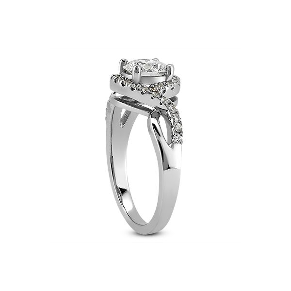 White GoldTwisted Shank Halo Engagement Ring Image 2 The Ring Austin Round Rock, TX