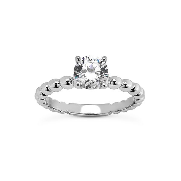 14KT WG Beaded Shank Engagement Ring The Ring Austin Round Rock, TX