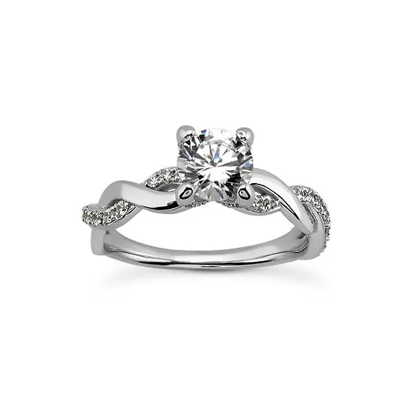 14KT WG Twisted shank diamond engagement ring The Ring Austin Round Rock, TX