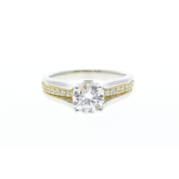 White and Yellow Gold Two Tone Engagement Ring The Ring Austin Round Rock, TX