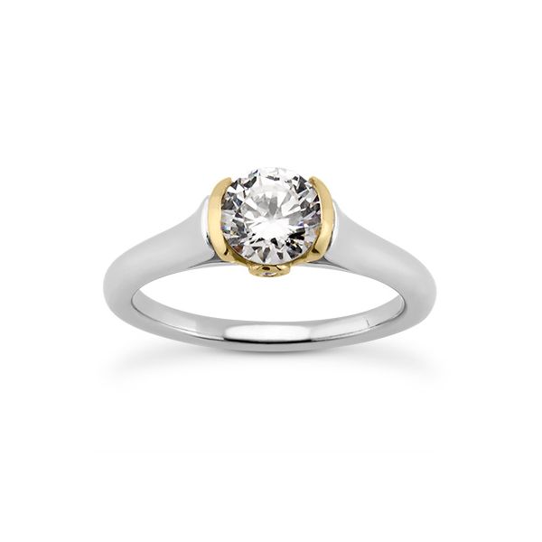 Half Bezel Peek-a-Boo Diamond Engagement Ring Image 2 The Ring Austin Round Rock, TX
