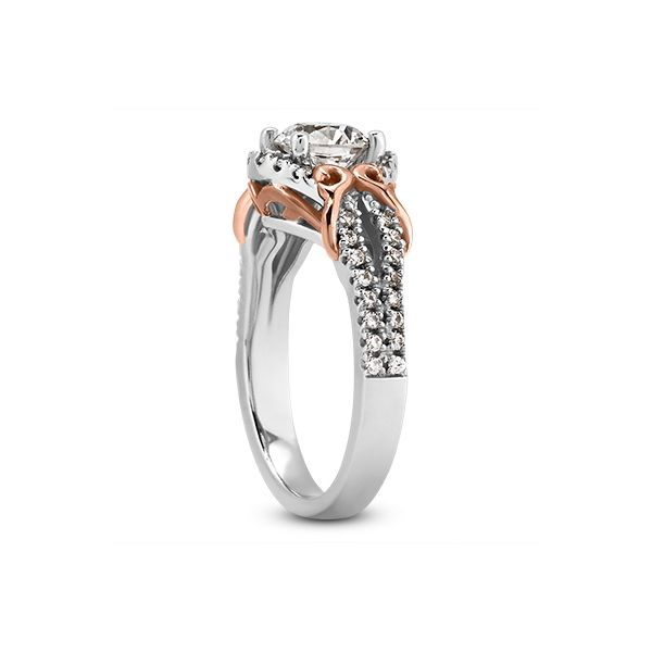 White and Rose Gold Fancy Engagement Ring Image 2 The Ring Austin Round Rock, TX