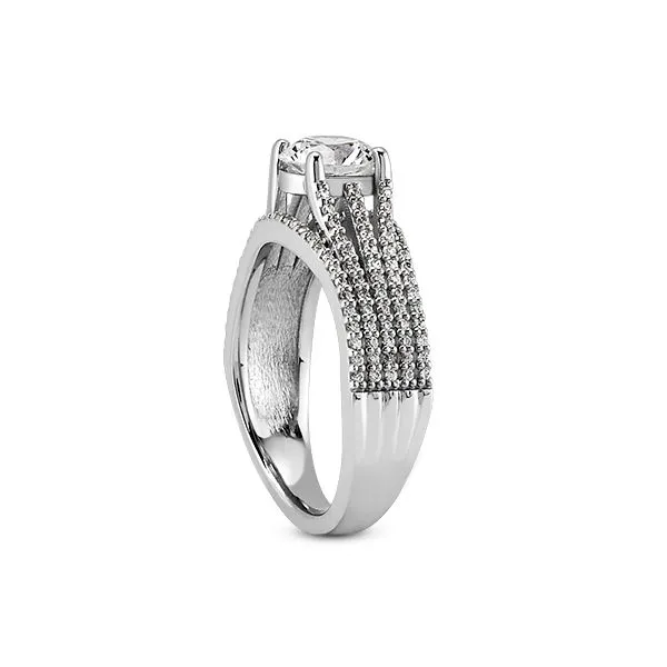 White Gold Five Row Engagement Ring Image 2 The Ring Austin Round Rock, TX