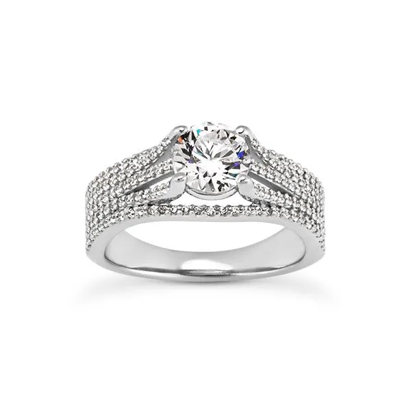 White Gold Five Row Engagement Ring The Ring Austin Round Rock, TX