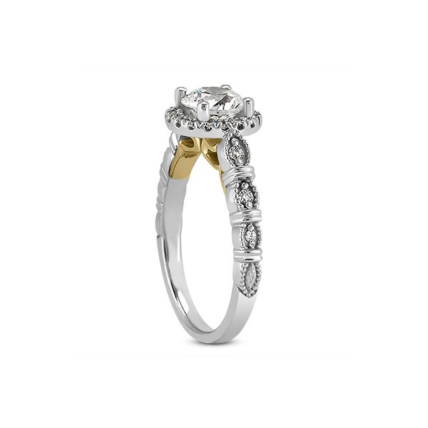 White and Yellow Gold Engagement Ring Image 2 The Ring Austin Round Rock, TX
