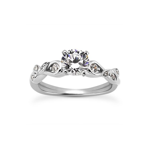 Leaf design diamond engagement ring The Ring Austin Round Rock, TX