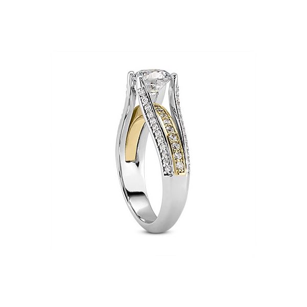 Three row two tone diamond engagement ring Image 2 The Ring Austin Round Rock, TX