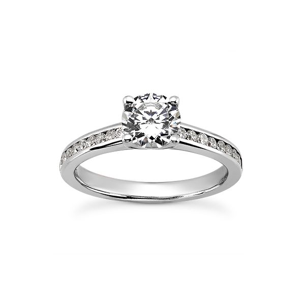 Classic channel set diamond engagement ring The Ring Austin Round Rock, TX