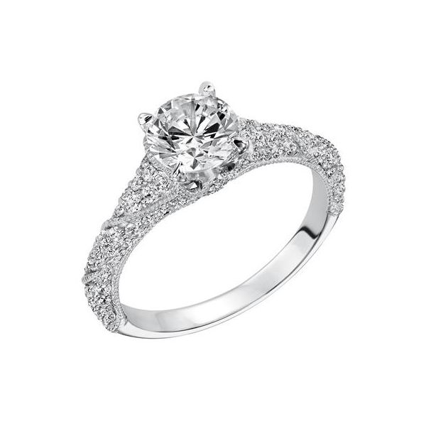 Pave set diamond engagement ring The Ring Austin Round Rock, TX