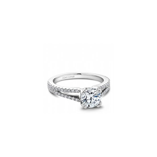 1/3CTW 14K WG Mined Diamond Split Band Euro Shank Engagement Ring Image 2 The Ring Austin Round Rock, TX