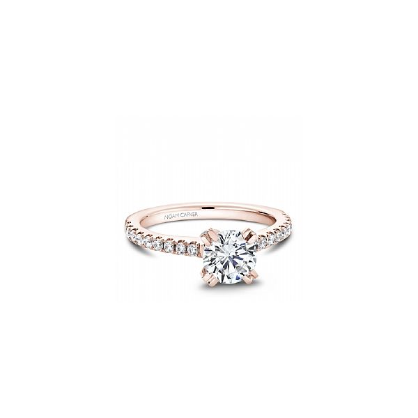 3/8CTW 14K Rose Gold Mined Diamond Split Prong Engagement Ring with Fancy Crown Image 2 The Ring Austin Round Rock, TX