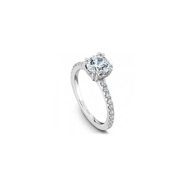 1/3CTW 14K WG  Mined Diamond Double Prong Fancy Crown Engagement Ring The Ring Austin Round Rock, TX