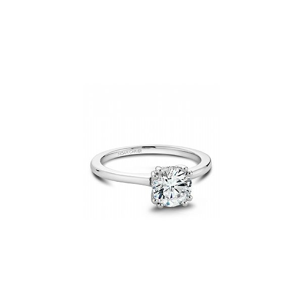 1/10CTW 14K WG Mined Diamond Accent Crown Engagement Ring Image 2 The Ring Austin Round Rock, TX