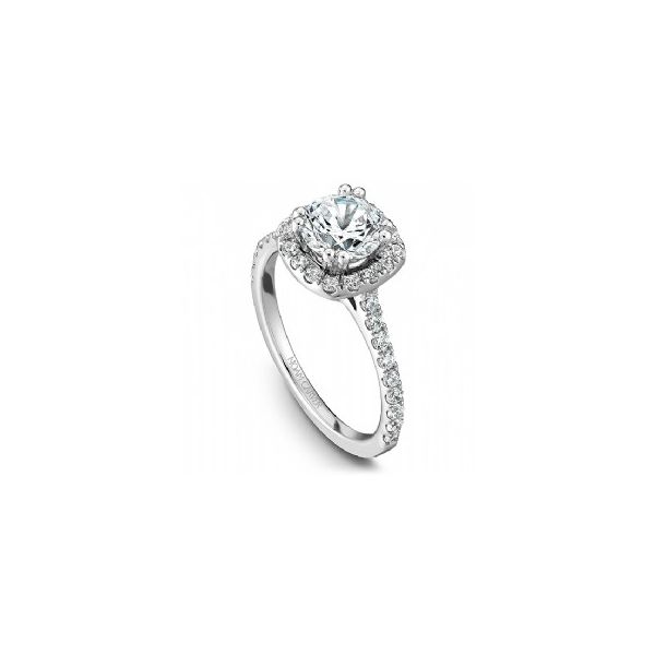3/8CTW 14K WG Mined Diamond Halo Engagement Ring The Ring Austin Round Rock, TX